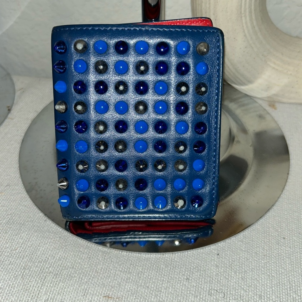 Christian Louboutin  Panettone Studded Bifold  Compact Wallet